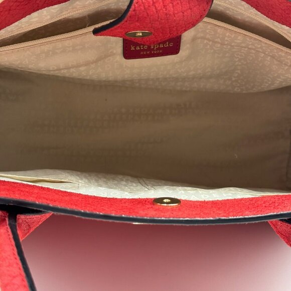 Kate Spade Red Python Elsie Exotic Street Meriwether Tote Bag - Picture 8 of 11